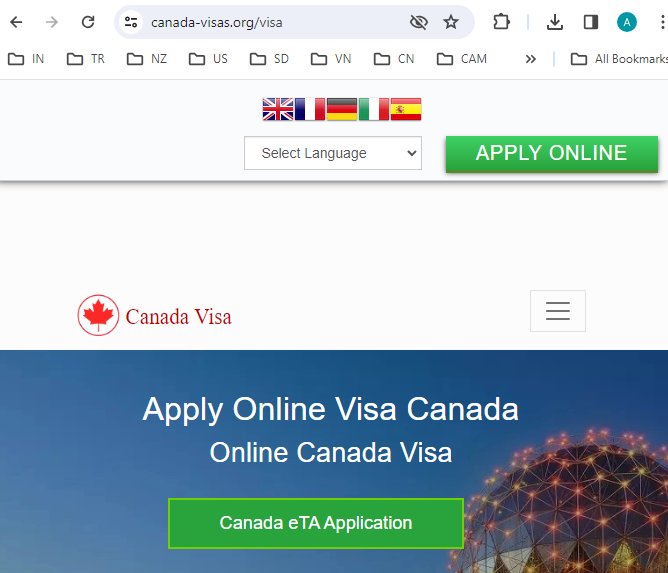 FOR FRENCH CITIZENS - CANADA Government of Canada Electronic Travel Authority - Canada ETA - Online Canada Visa - Demande de visa du gouvernement du Canada, Centre de demande de visa canadien en ligne