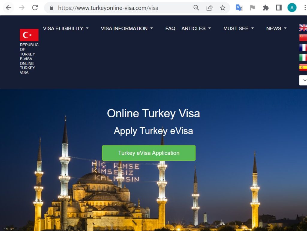 FOR ITALIAN AND FRENCH CITIZENS - TURKEY Turkish Electronic Visa System Online - Government of Turkey eVisa - Visa Elettronica Ufficiale di u Guvernu Turcu in Ligna, un prucessu in linea veloce è rapidu