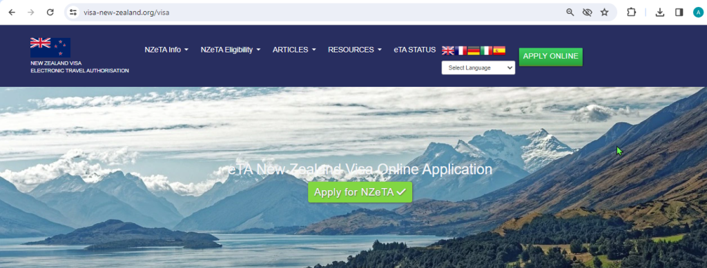 FOR ITALIAN AND FRENCH CITIZENS - NEW ZEALAND New Zealand Government ETA Visa - NZeTA Visitor Visa Online Application - New Zealand Visa Online - Visa ufficiale di u Guvernu di a Nova Zelanda - NZETA